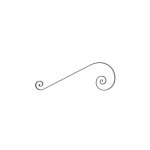 Tr�s longue volute en s in�gale coupe droite - hauteur 350mm longueur 1250mm plat lisse 40x8mm - fer ...