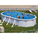 Gre - piscine acier blanc atlantis ovale 7, 44 x 3, 99 x 1, 32 m - gr�