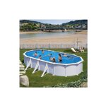 Piscine acier blanc atlantis ovale 8, 15 x 4, 90 x 1, 32 m - gr�