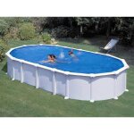Gre - piscine acier blanc ha�ti ovale 7, 44 x 3, 99 x 1, 32 m - gr�
