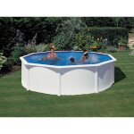 Gre - piscine acier blanc fidji ronde 4, 80 x 1, 22 m - gré Gre - piscine acier blanc fidji ronde 4, 80 x 1, 22 m - gré