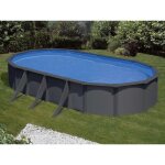 Piscine acier gris anthracite juni ovale 7, 44 x 3, 99 x 1, 32 m - gr