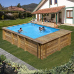 Gre - piscine bois evora plus 6, 20m x 4, 20m x h: 1, 36m