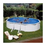 Gre - pools piscine ovale acier 5, 27m x 3, 27m x h: 1, 22m - filtration  sable - renfort apparents