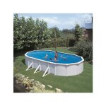 Piscine acier blanc bora bora ovale 6, 34 x 3, 99 x 1, 22 m - gr�