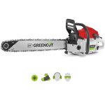 Greencut - trononneuse  essence 75cc 4, 8cv, moteur 2 temps, pe de 24 pouces, pe dentele, guidon ...