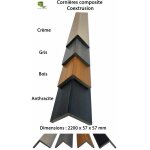 Cornire de finition 2200x57x57mm pour lame bardage ou lame terrasse coexprotect coloris anthracite