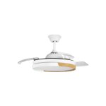 Ventilateur de plafond led blanc / htre 72w 7200lm cct dc ultra silencieux avec tlcommande et lames ...