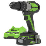 Greenworks - perceuse gd24dd60k2 24 v 1x2 0 ah accu.