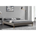 Literie julien - sommier tapissier 120x190 cm - 20 cm - gregory gris - 13 lattes - montage rapide et ...