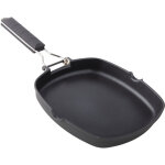 Grill fonte d'aluminium lisse xylane manche repliable 24cm