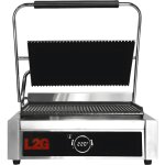 Grill panini 1 plaque rainuree dessus / dessous en fonte - l2g