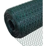 Vounot - grillage m�tallique gain� de pvc vert - maille 13mm - 1x25m - filet de cl�ture pour poulailler ...