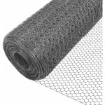 Vounot grillage mtallique gain de pvc gris - maille 25mm - 1x25m - filet de clture pour poulailler ...