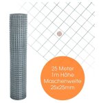 Estexo - grillage à poule pour volière à maille soudée en métal 25 mètre / 25 x 25 mm Estexo - grillage à poule pour volière à maille soudée en métal 25 mètre / 25 x 25 mm