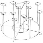 Grille air fryer avec 12 brochettes, inoxydable grille accessoires pour friteuses ronde supports de friteuse ...