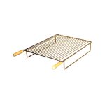 Grille de barbecue 41 x 50 cm ? acier et bois ? pour cuisson dans four � pain et pizza ? contact alimentaire ...
