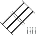 Grille de fen�tre noir 75, 5 x 45 cm acier enduit de poudre