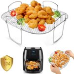 Grille pour friteuse  air chaud, en acier inoxydable 304, accessoires pour friteuse  air chaud, compatible ...