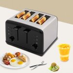 Grille - pain �lectrique 1750 w pour 4 tranches, 6 niveaux de puissance, avec fentes larges, pour maisons, ...