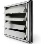 Grille de ventilation inox 150 mm anti - retour � lamelles mobiles fermeture automatique pour hotte r�sistant ...