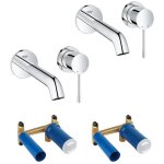 Grohe - lot de 2 robinets lavabo muraux essence 2 trous taille m chrom
