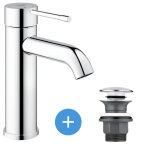 Grohe essence - set mitigeur de lavabo taille s + bonde clic clac grohe pour lavabo avec trop - plein ...