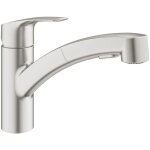 Eurosmart mitigeur d'vier avec douchette extractible, supersteel (30305dc1) - grohe