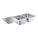 Viers - vier k500 avec garniture de vidage automatique, 116x50 cm, inox bross 31588sd1 - grohe