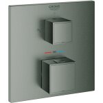 Grohe - grohtherm cube - mitigeur thermostatique encastr pour 2 sorties, hard graphite bross 24154al0 ...