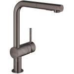 Minta - mitigeur d'vier avec douchette extractible, hard graphite 30274a00 - grohe