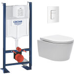 Grohe - pack wc bti autoportant avec cuvette swiss aqua technologies sans bride + plaque blanche (projectsatr ...