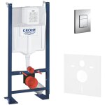 Pack wc bti autoportant rapid sl avec plaque skate cosmopolitan chrome et set d'isolation phonique ...