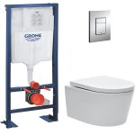 Pack wc bti - autoportant rapid sl + wc sat rimless fixations invisibles + abattant softclose + plaque ...