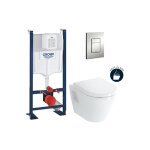 Grohe - pack wc bâti autoportant rapid sl + wc suspendu integra + abattant softclose + plaque chrome ... Grohe - pack wc bâti autoportant rapid sl + wc suspendu integra + abattant softclose + plaque chrome ...
