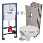 Pack wc bti - support rapid sl + wc porcher sans bride + abattant + plaque + set d'habillage (rapidsl ...
