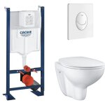 Grohe - pack wc suspendu sans bride bau cerami avec bâti support rapid sl project et plaque de commande ... Grohe - pack wc suspendu sans bride bau cerami avec bâti support rapid sl project et plaque de commande ...