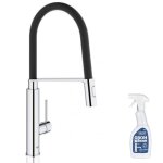 Robinet de cuisine avec douchette grohe feel quickfix chrom + nettoyant grohclean