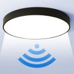 Groofoo plafonnier led avec d�tecteur de mouvement, 24w 5000k rond lampe plafond led d�tecteur de mouvement ...