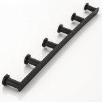 Groofoo porte manteau mural en acier inoxydable pat�res avec 6 crochets finition noire dans la salle ...
