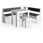 Vicco - groupe de banquettes d'angle roman, blanc, 180 x 41. 5 cm avec table Vicco - groupe de banquettes d'angle roman, blanc, 180 x 41. 5 cm avec table