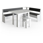 Groupe de banquettes d'angle roman, blanc, 210 x 41. 5 cm avec table, vicco Groupe de banquettes d'angle roman, blanc, 210 x 41. 5 cm avec table, vicco