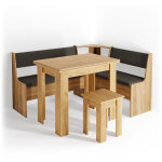 Vicco - groupe de banquettes d'angle roman, chne de force dor, 150 x 41. 5 cm avec table