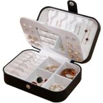 Bote  bijoux de voyage, bote  bijoux portable avec miroir, bote  bijoux pour colliers, bracelets, ...