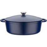 Gsw - cocotte fonte massive blue magic - 33 x 25 cm - ovale - induction - bleu