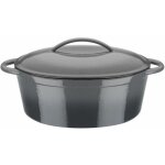 Gsw - cocotte en fonte massive gray shadow - 33 x 25 cm - ovale - induction - gris