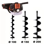 Gt garden - tarière thermique 52 cm3 - 3 cv + lot de 3 mèches (100, 150 et 200 mm) Gt garden - tarière thermique 52 cm3 - 3 cv + lot de 3 mèches (100, 150 et 200 mm)
