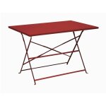 Proloisirs - guridon cuba rectangulaire - 110 x 70 cm - rouge - graphite