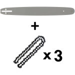 Guide 18 pouces (45 cm) avec lot de 3 chaînes 72 maillons pour tronçonneuse Guide 18 pouces (45 cm) avec lot de 3 chaînes 72 maillons pour tronçonneuse