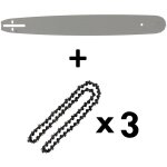 Gt garden - guide 20 pouces (50 cm) avec lot de 3 chanes 76 maillons pour trononneuse